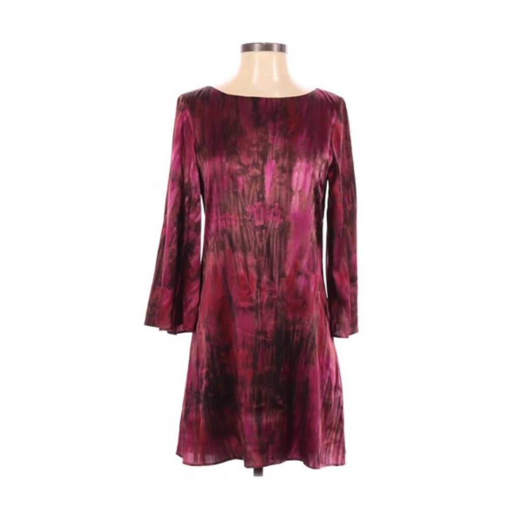 Alice + Olivia • Silk Tie Dye Dress Bell Sleeves